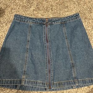 Jean zip up skirt